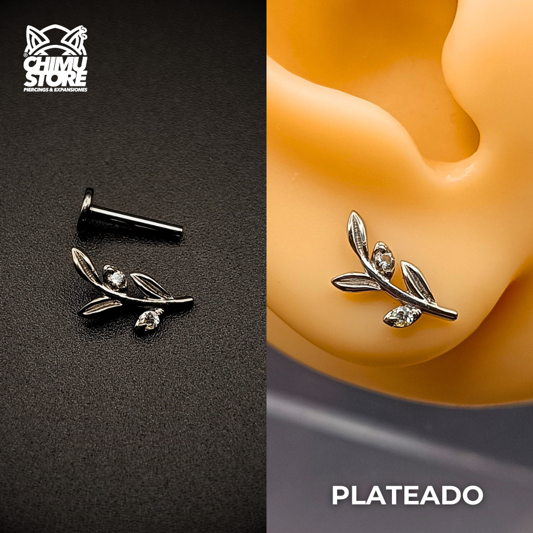 NEW Labret (HC) Titanio ASTM F-136 - Luxe Branch Zirconias (1,2mm;8mm) (16G)