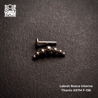Labret Titanio ASTM F-136 - Cluster Trepadores 7 Cuentas (1,2mm;8mm) (16G)