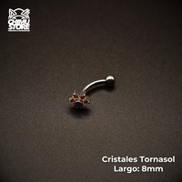 NEW Banana (HC) Titanio G23 - Flor 6 Petalos Cristales y Bolita 3mm (1,2mm) (16G)