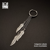 NEW Colgante Acero Inoxidable - 3 Cadenas con Plumas (1mm;12mm)