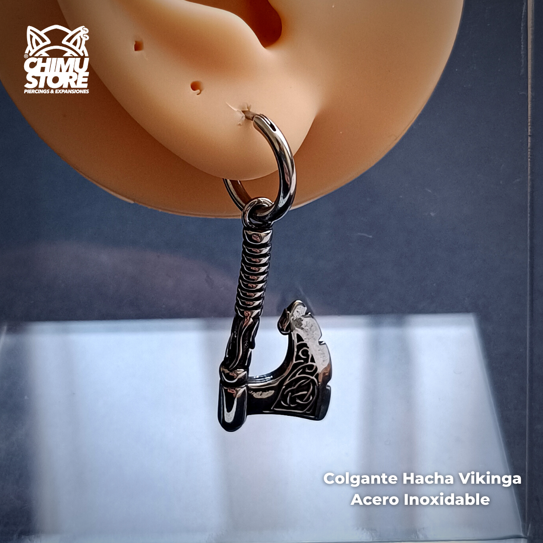 NEW Colgante Acero Inoxidable - Hacha Vikinga (1mm;10mm) (18G)