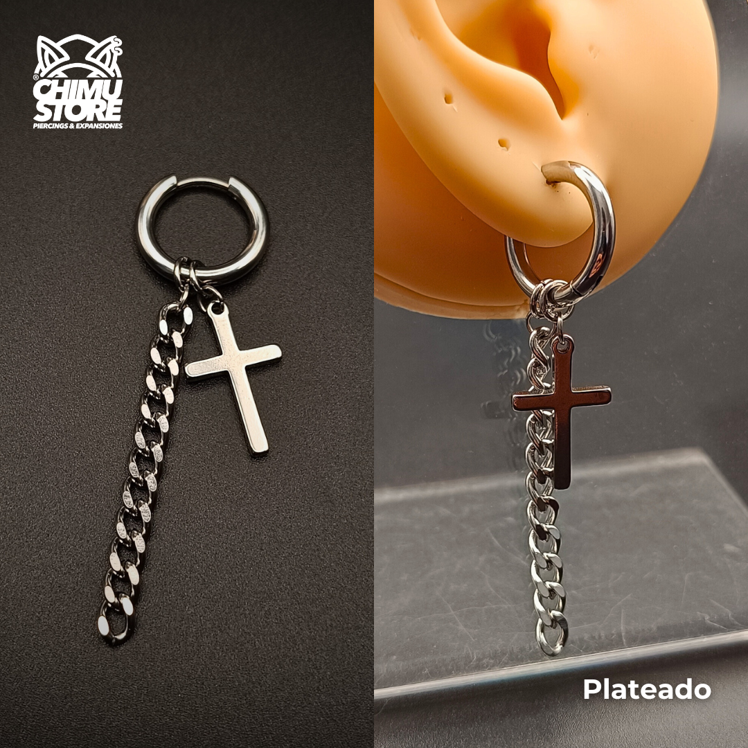 Colgante Acero Inoxidable - Cruz 002 con Cadena (1mm;12mm) (18G)