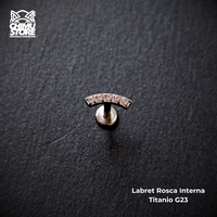 NEW Labret Titanio G23 - Cluster Recto 5 Cristales (1,2mm;8mm) (16G)