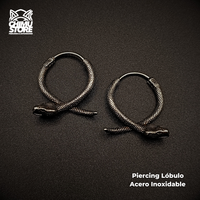 Piercing Lobulo Acero Inoxidable - Serpiente Cruzada 01 (1mm;12mm)