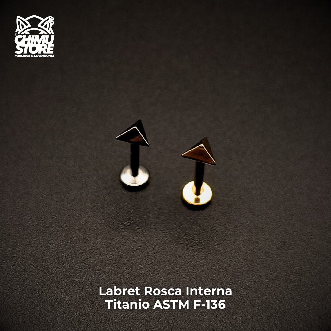 NEW Labret (HC) Titanio ASTM F-136 - Forma Piramide Triangular (1,2mm;8mm) (16G)