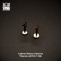 NEW Labret (HC) Titanio ASTM F-136 - Forma Piramide Triangular (1,2mm;8mm) (16G)