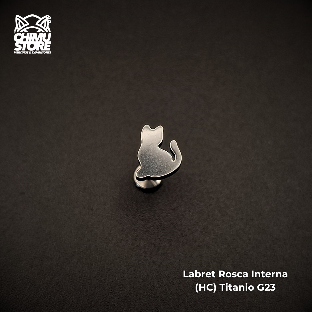 NEW Labret (HC) Titanio G23 - Gato 004 Sentado (1,2mm;8mm) (16G)