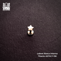 Labret Titanio ASTM F-136 - Estrella (1,2mm;8mm) (16G)