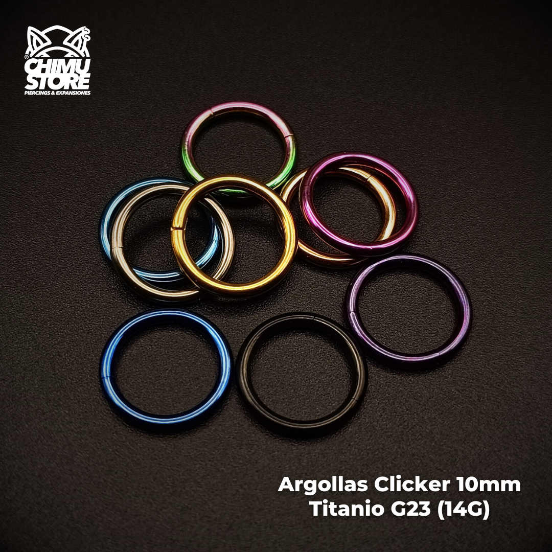 NEW Argollas Clicker Titanio G23 - Tamaño 10mm (1,6mm;10mm) (14G)