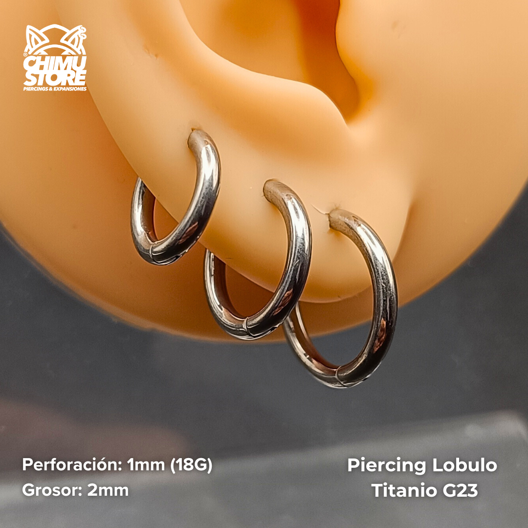 NEW Argollas Titanio G23 - Plateados Grosor 2mm - Para Colgantes y Septums (18G)