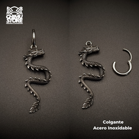 NEW Colgante Lobulo Acero Inoxidable - Dragon Largo (1mm;10mm) (18G)