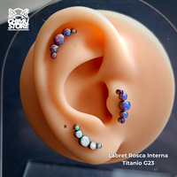 NEW Labret Titanio G23 - Cluster 5 Opalitas (1,2mm;8mm) (16G)