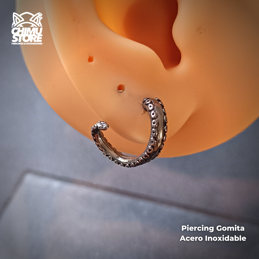 NEW Piercing Acero Inoxidable Gomita - Tentáculo (1,2mm;6mm) (16G)