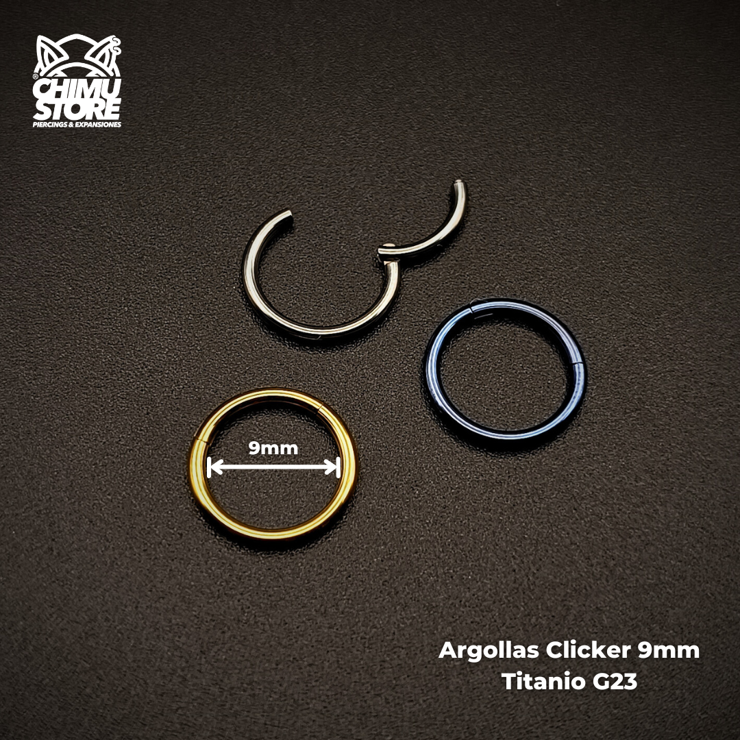 NEW Argollas Clicker Titanio G23 - Tamaño 9mm (1,2mm) (16G)