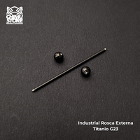 Industrial Barbell Titanio G23 - Largo 50mm Negro (1,6mm;50mm;6x6) (14G)