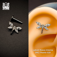 NEW Labret (HC) Titanio G23 - Libelula Zirconias (1,2mm;8mm) (16G)