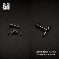 NEW Labret (HC) Titanio ASTM F-136 - Cluster Cadena 3 Eslabones (1,2mm;8mm) (16G)