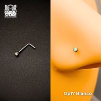 NEW Nostril (Forma L) Titanio G23 - Piedra Opalita (0,8mm) (20G)