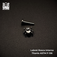 NEW Labret Rosca Interna (HC) Titanio ASTM F-136 - Escarabajo (1,2mm;8mm) (16G)