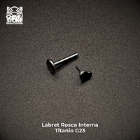 Labret (Push Pin) Titanio G23 - Corazón Plateado 4mm (1,2mm;8mm) (16G)