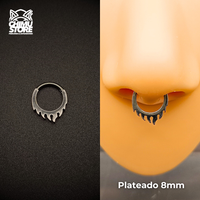 NEW Argolla Clicker Titanio G23 - Llamas Fuego (1,2mm) (16G)