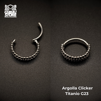 NEW Argolla Clicker Titanio G23 - Zirconias Laterales y Doble Cuentas (1,2mm) (16G)