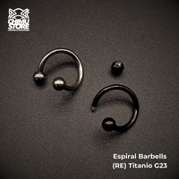 Barbell Espiral (RE) Titanio G23 - Bolitas de 3mm (1,2mm;8mm) (16G)