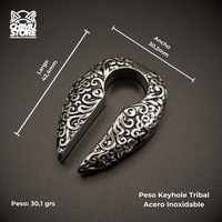 NEW Peso Acero Inoxidable - Keyhole Tribal (8mm) (30,1grs)