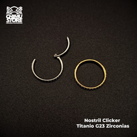 NEW Nostril Argolla Clicker Titanio G23 - Zirconias Laterales (0,8mm 20G y 1mm 18G)