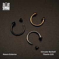 NEW Circular Barbell Titanio G23 - Puntas Tamaño 10mm (1,2mm) (16G)