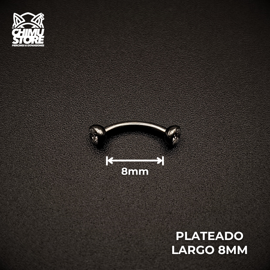 NEW Banana (HC) Titanio G23 - Bezel Set Zirconias (1,2mm) (16G)