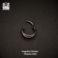 NEW Argolla Clicker Titanio G23 - Doble Anillo Zirconias Laterales (1,2mm) (16G)