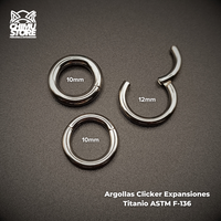 Argollas Clicker Lisas Titanio ASTM F-136 - para Expansiones desde 2,5mm (10G)