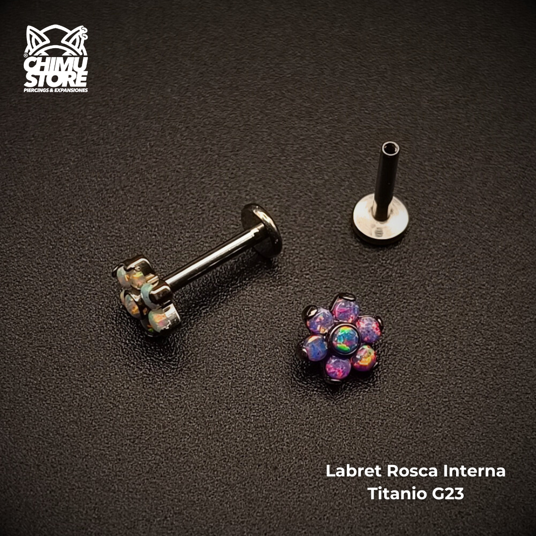 NEW Labret Titanio G23 - Flor 6 Pétalos (1,2mm;8mm) (16G)