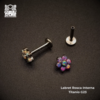 NEW Labret Titanio G23 - Flor 6 Pétalos (1,2mm;8mm) (16G)