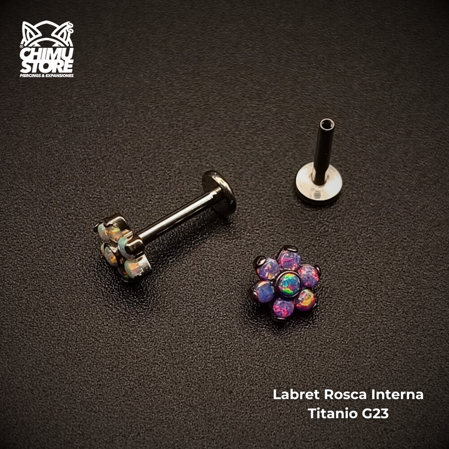 NEW Labret Titanio G23 - Flor 6 Pétalos (1,2mm;8mm) (16G)