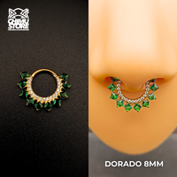 NEW Argolla Clicker Titanio ASTM F-136 - Royal Halo Zirconias (1,2mm) (16G)