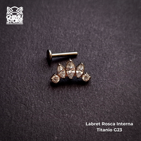 NEW Labret Titanio G23 - Corona de Zirconias (1,2mm;8mm) (16G)