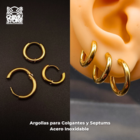 NEW Argollas para Colgante Acero Inoxidable - Grosor 2,5mm Dorado (8mm a 16mm)