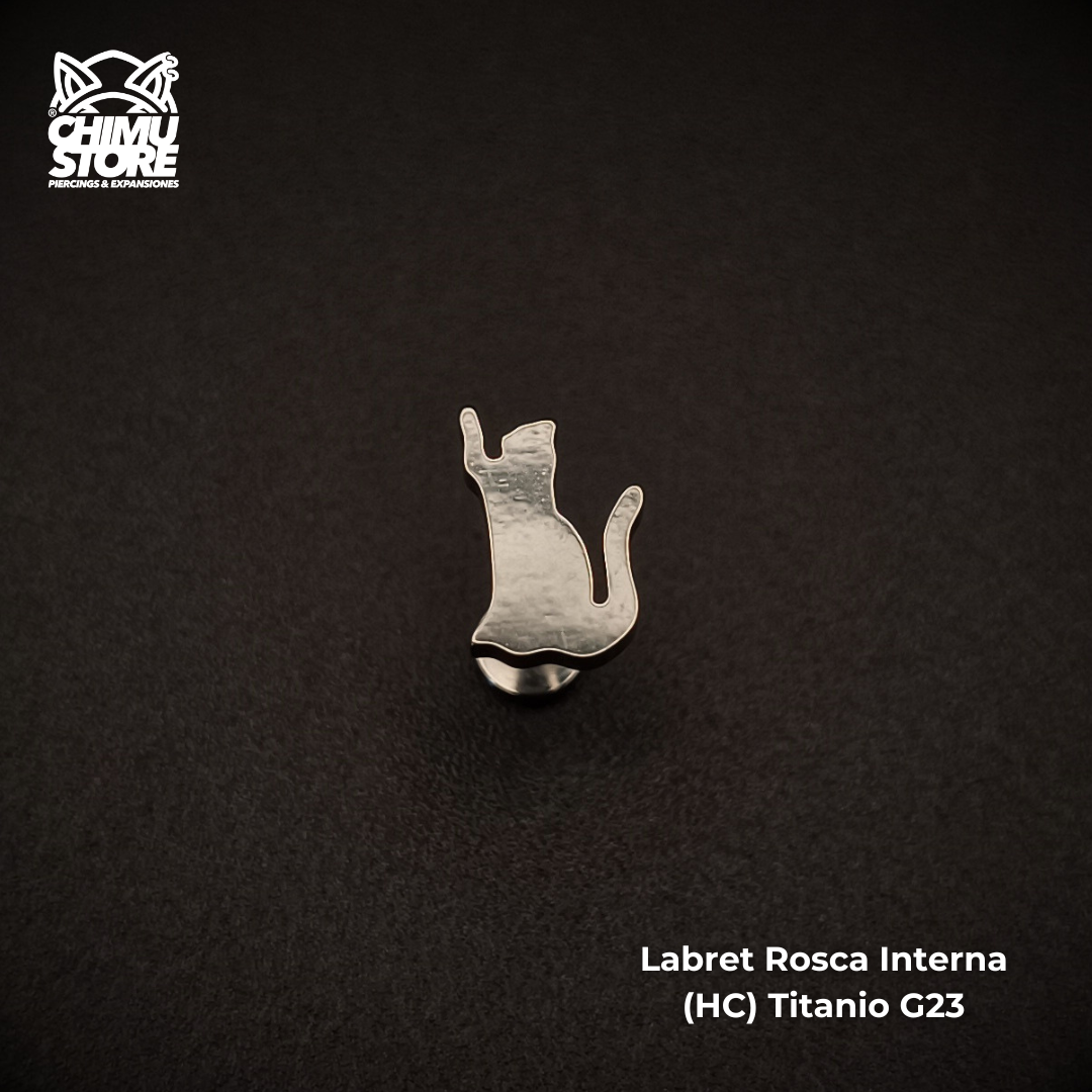 NEW Labret (HC) Titanio G23 - Gato 003 Levantando Patita (1,2mm;8mm) (16G)