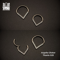 NEW Argolla Clicker Titanio G23 - En Punta Zirconias Frontales (1,2mm) (16G)