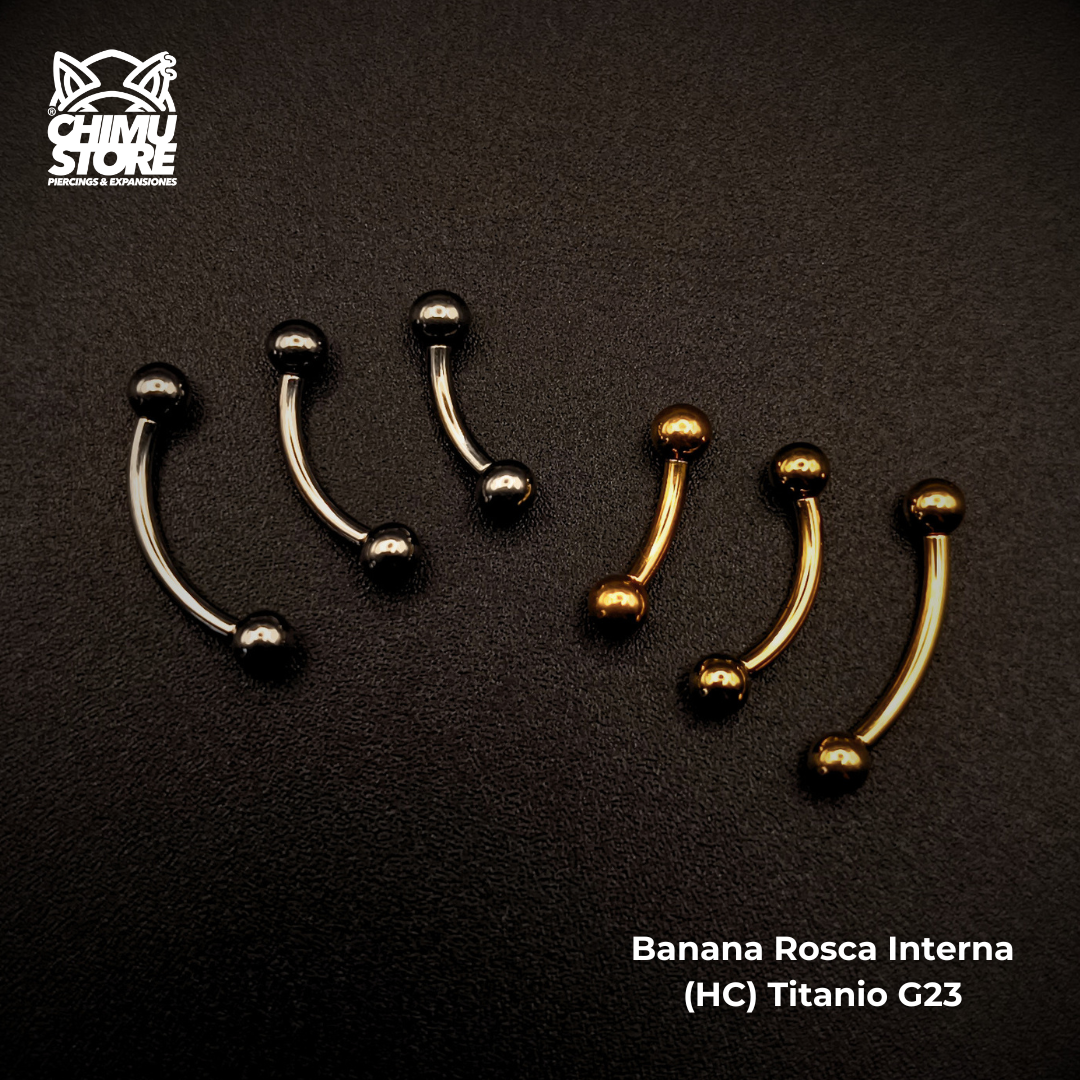 NEW Banana (HC) Titanio ASTM F-136 - Bolitas 3mm (1,2mm) (16G)
