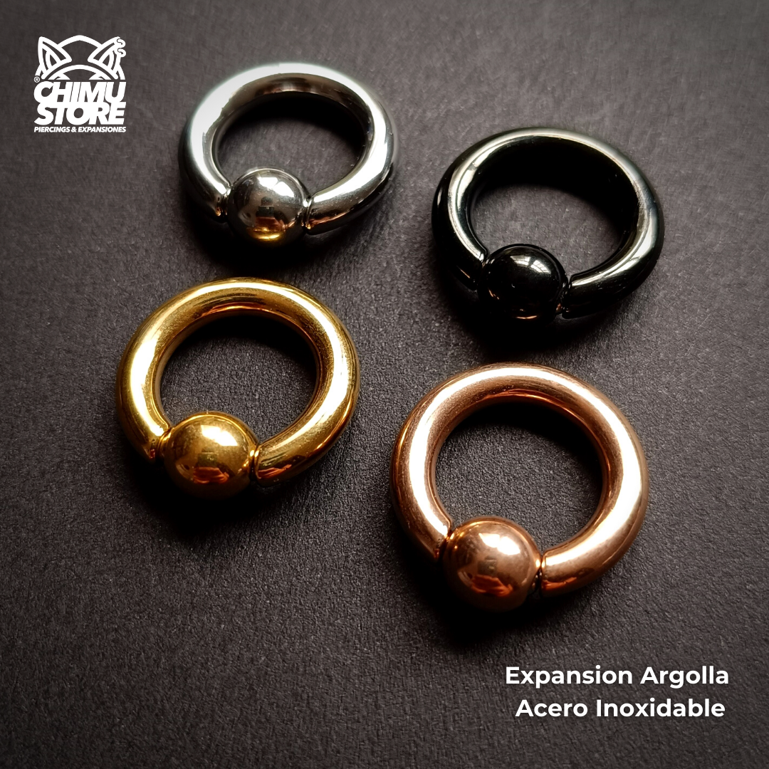Expansion Acero Inoxidable - Argolla con Bola (4mm;14mm) (6,5grs)