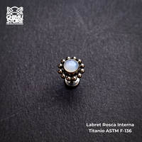 Labret Titanio ASTM F-136 - Opalita Bordeado de Cuentas (1,2mm;6mm) (16G)