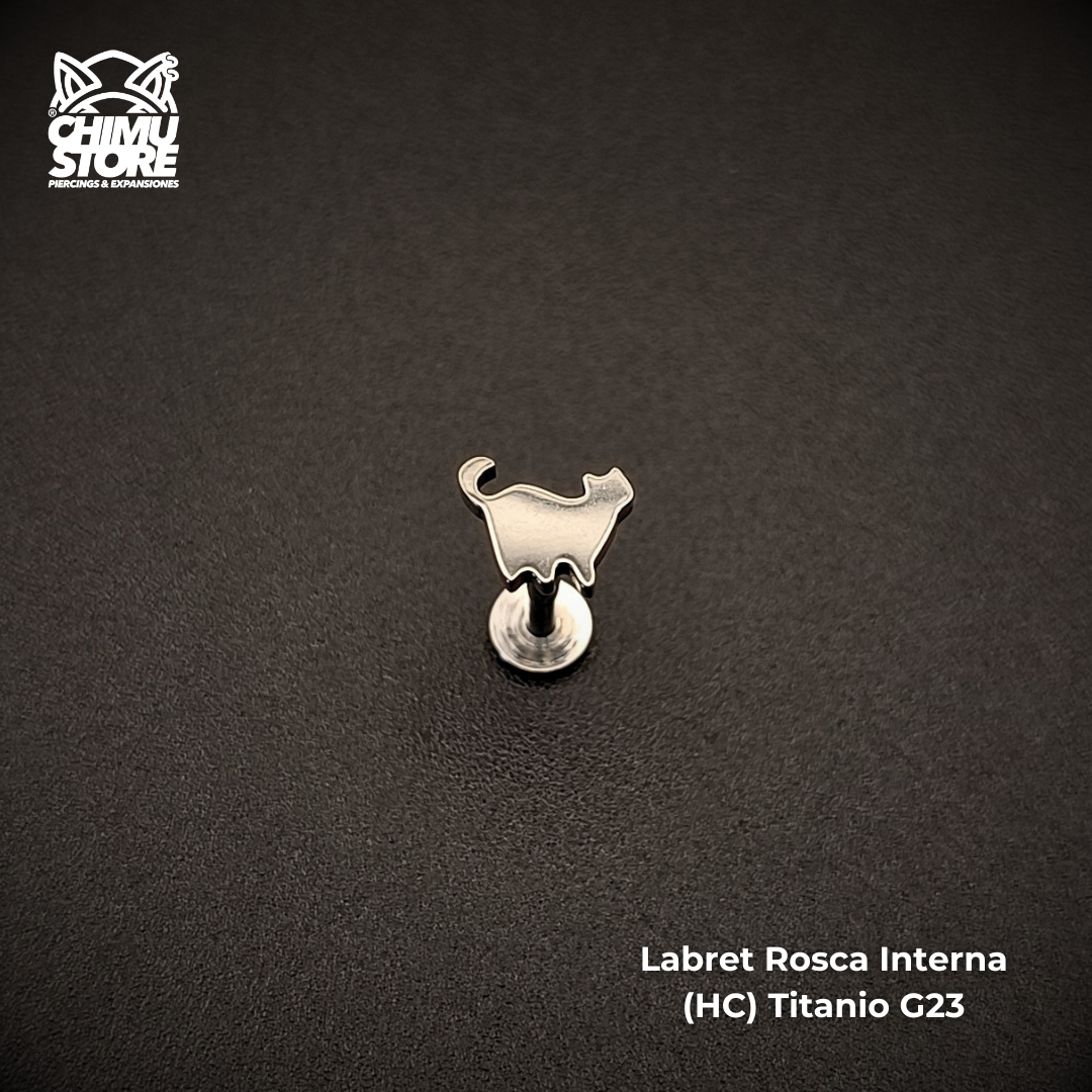 NEW Labret (HC) Titanio G23 - Gato 005 Mini Michi (1,2mm;8mm) (16G)