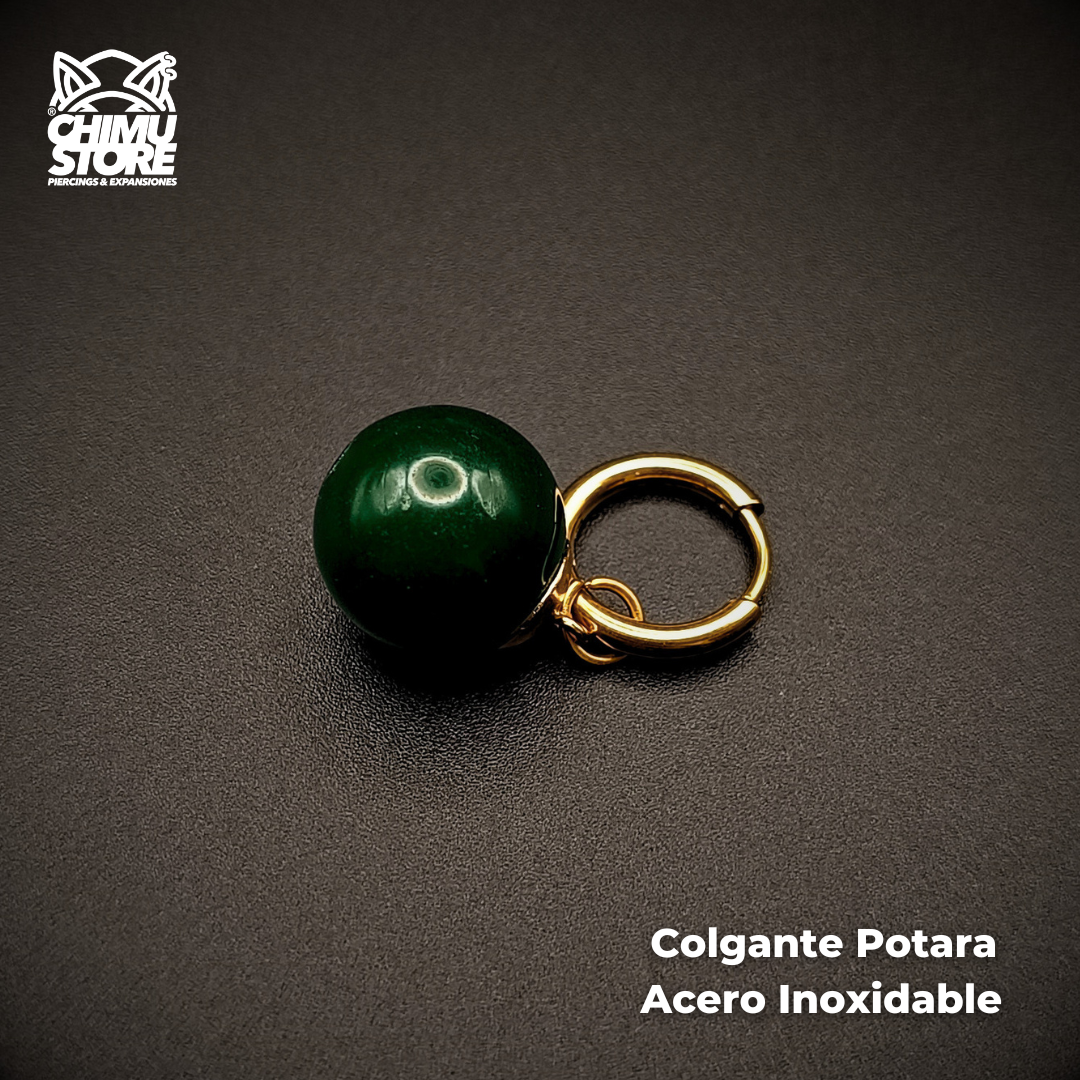NEW Colgante Acero Inoxidable - Aros Potara Verde Black Goku (1mm;10mm) (18G)