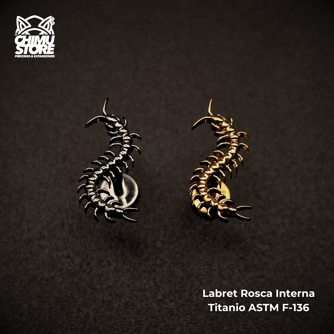 Labret (HC) Titanio ASTM F-136 - Ciempies (1,2mm;8mm) (16G)