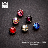 Top de Microdermal Titanio G23 - Cristales 4mm (1,6mm) (14G)