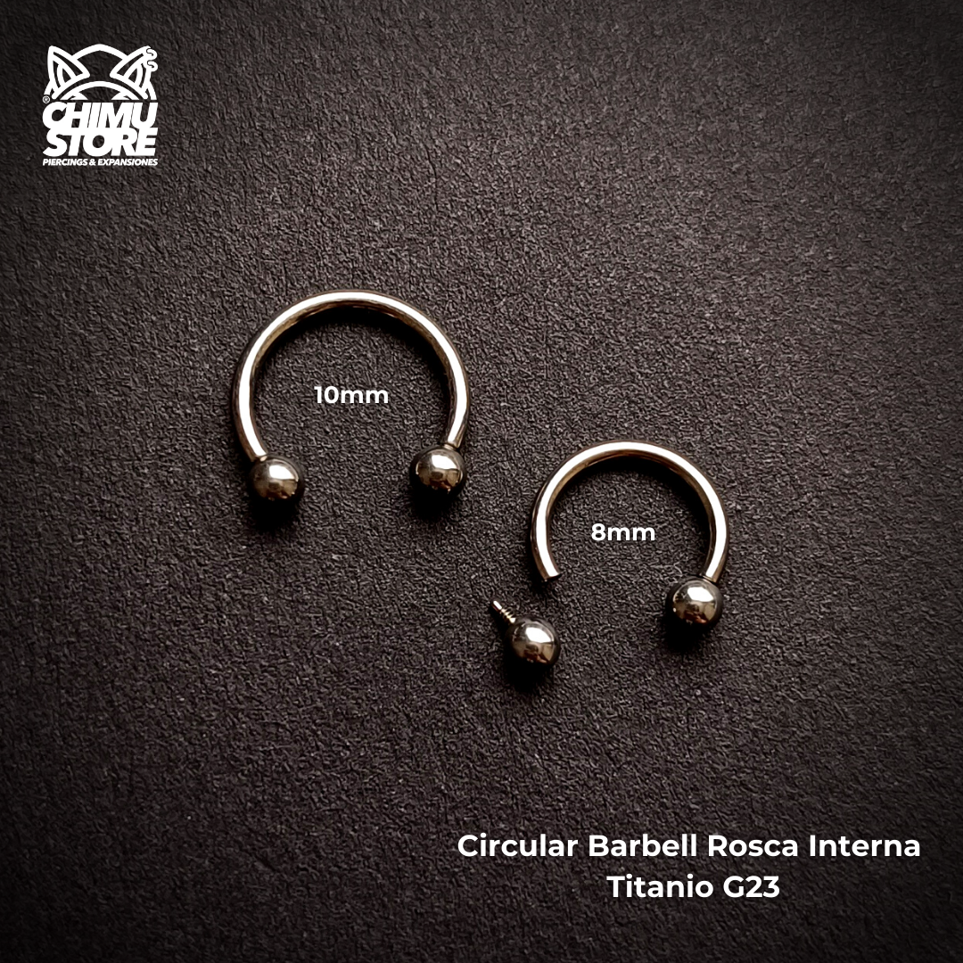 NEW Circular Barbell Rosca Interna Titanio G23 - Bolitas 3mm (1,2mm) (16G)
