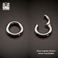 Peso Argolla Clicker Acero Inoxidable - Lisa Plateada (2,5mm a 6mm)
